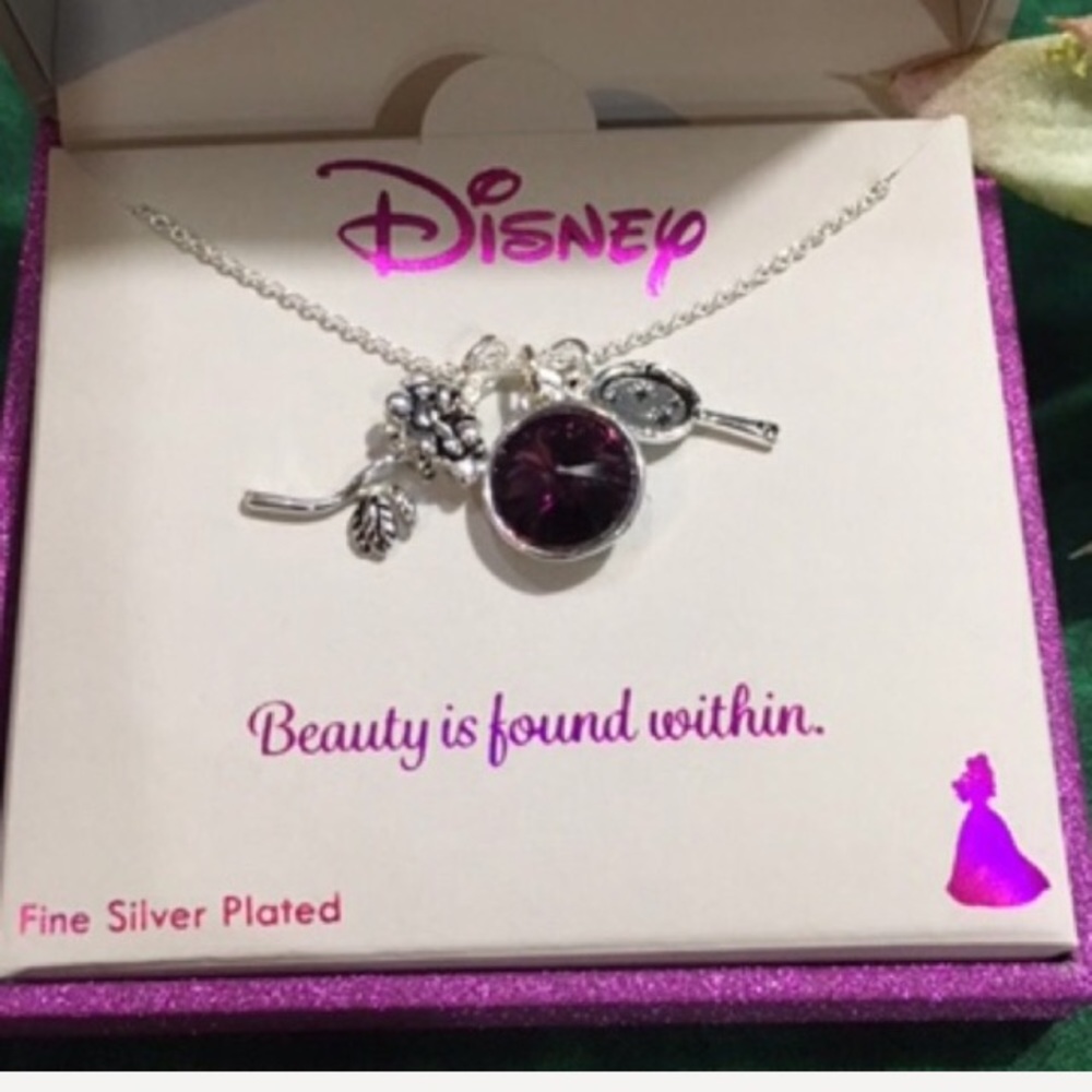 Disney Silver Plated Beauty & the Beast Necklace